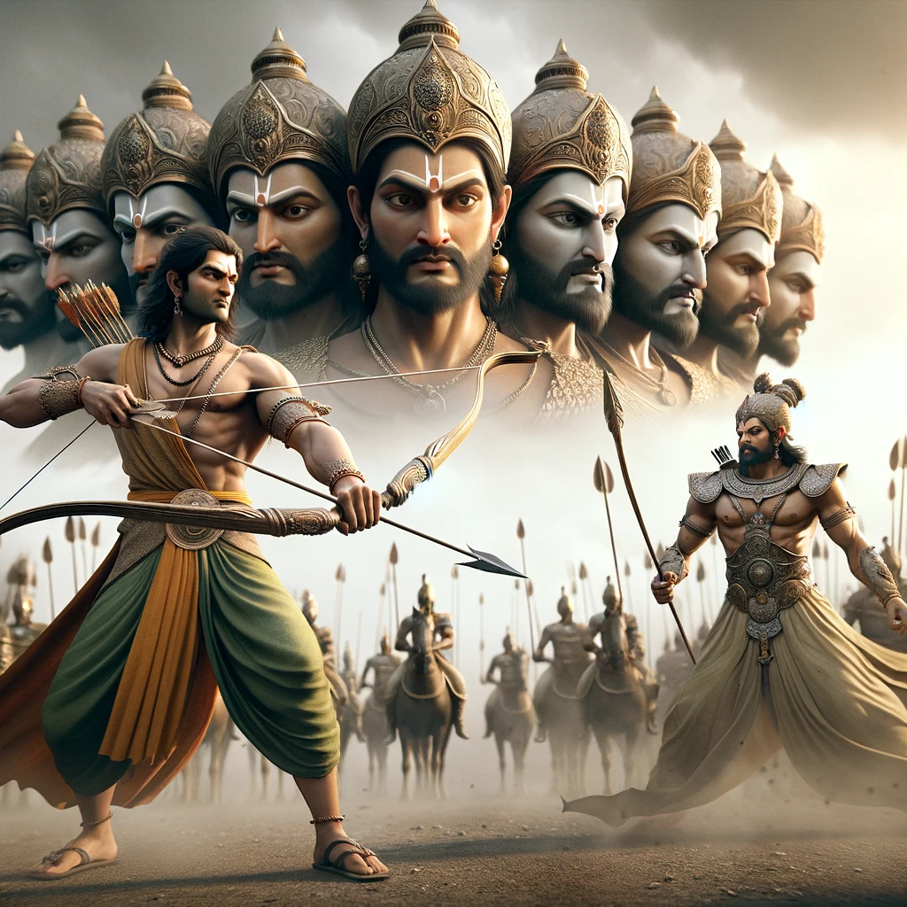 Encounter between Rama and Ravana